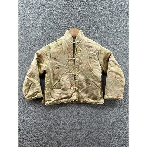 Vintage Fans of S.F. Chinese Asian Ivory Golf Jacket Robe Youth Size